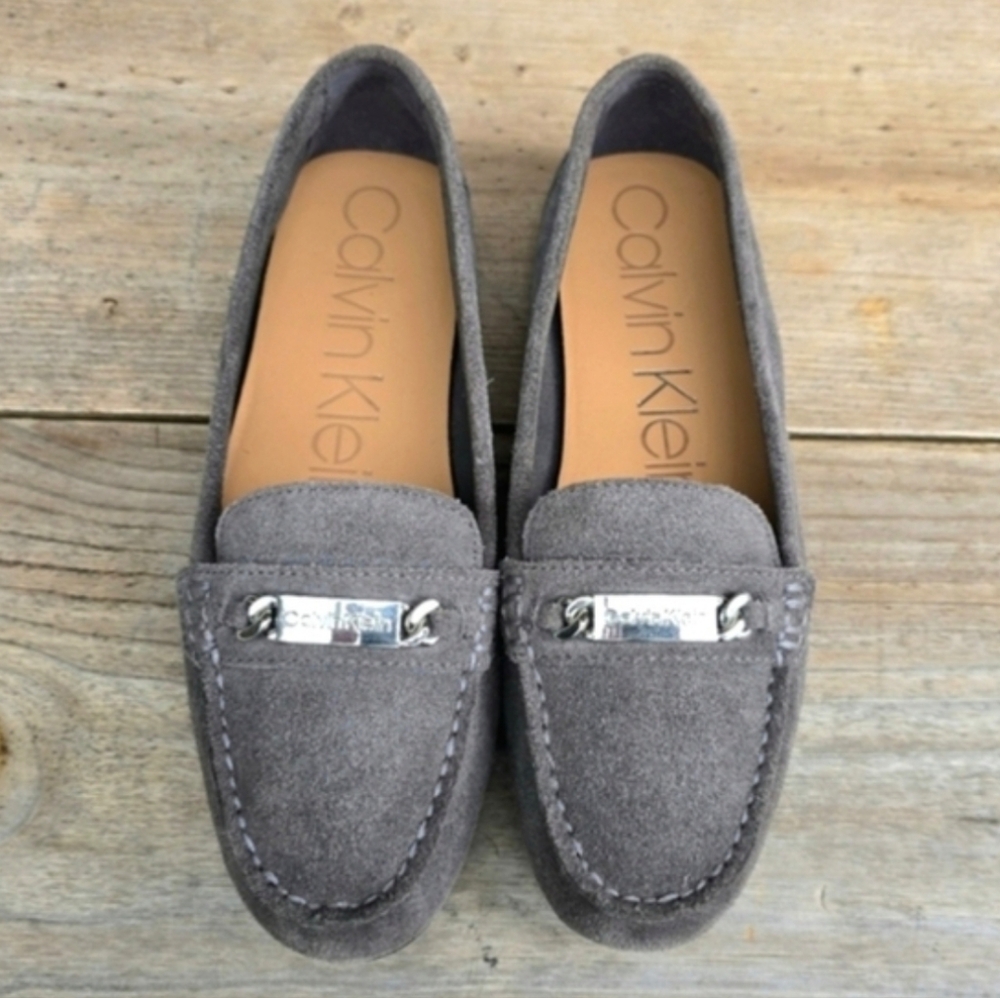 Calvin Klein Lunasi Y2K Corporate Chic Logo Mock Toe Driving Loafers 9M
